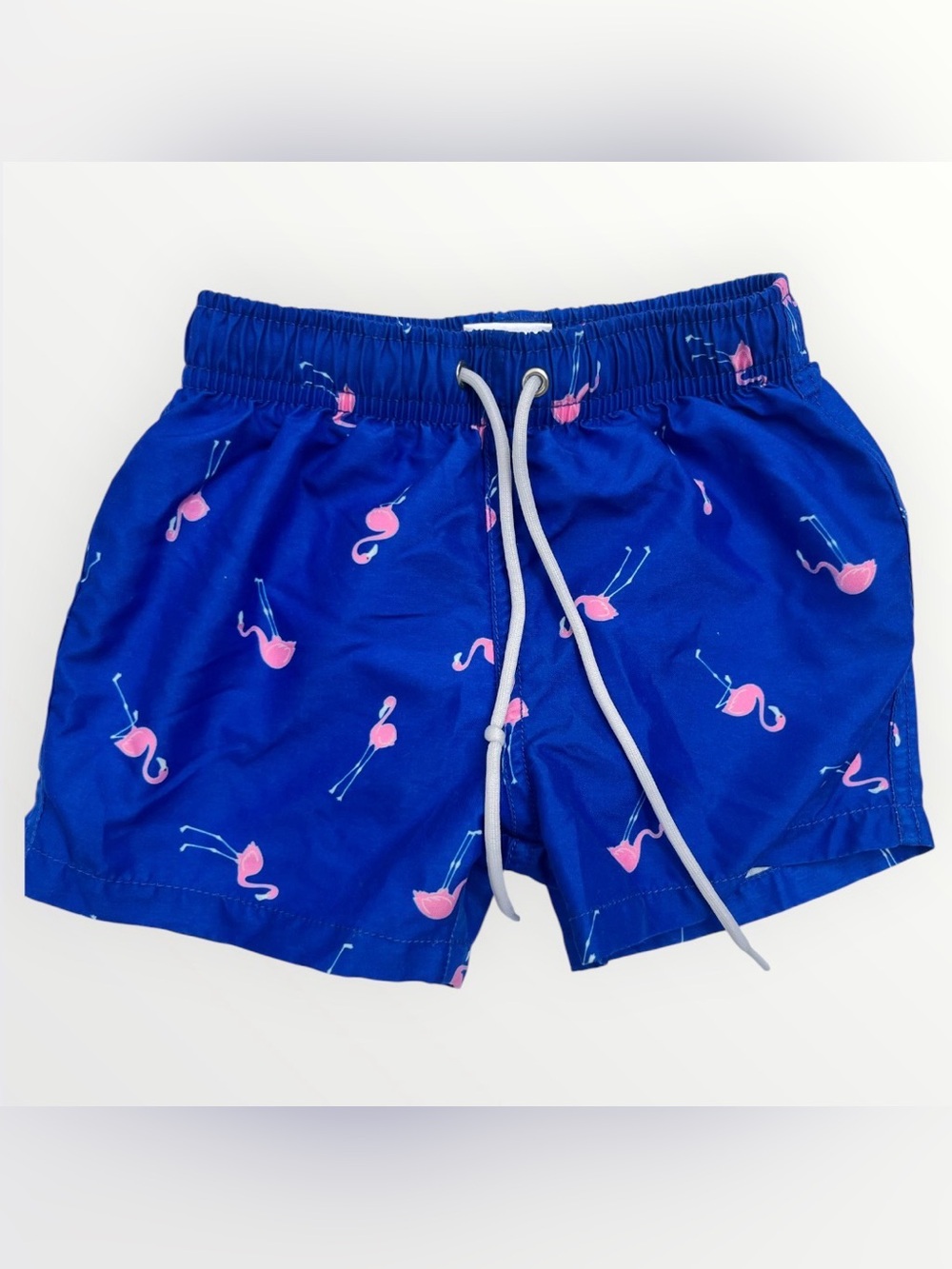 BinkyBro Flamingo Swim Trunks Toddler 18-24M Blue Pink Beach Swim Shorts